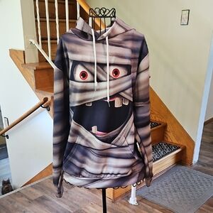 👚Mummy Face Hoodie with Red Eyes